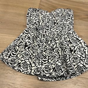 Urban outfitters black and white strapless top. Never worn